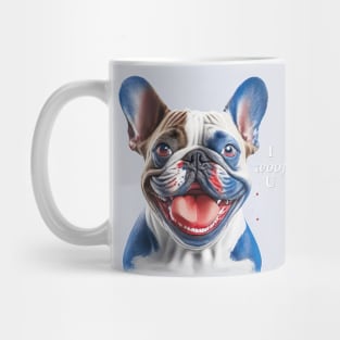 [AI Art] Red, blue and white French Bulldog Mug